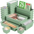 thumbnail image 1 of Set de organizadores para cajón KEMETHY de 25 piezas, plástico verde, 1 of 7