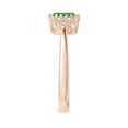 thumbnail image 3 of Angara Natural 0.66 Ct. Emerald with Diamond Vintage Inspired Ring in 14K Rose Gold for Women (Ring Size: 11.5), 3 of 10