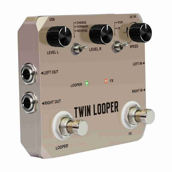 Guitar Guitar Looper Pedal With 2 Footswitch 11 Playback Types 10-Minute Recording 24-Bit Sampling Zinc Alloy Guitar Loop Station Pedal For Electric Guitar Effects
