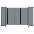 thumbnail image 1 of "Versare Room Divider 360 Portable Wall Partition | 5 Panels Wide | 14' x 7'6" Sea Green Fabric Panels", 1 of 7