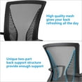 thumbnail image 5 of Homall Mid Back Office Chair Computer Ergonomic Mesh Chair Adjustable Mesh Chair with Armrest, Black, 5 of 7