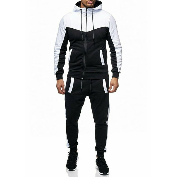 shiny hooded jogger set