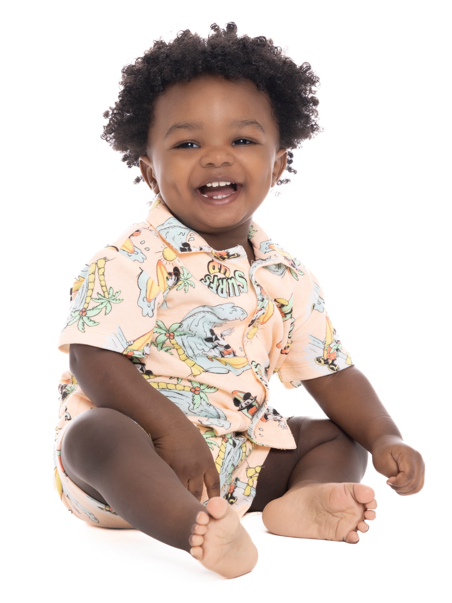 Mickey Mouse Baby Boys Resort Short Set with Matching Hat, 3-Piece, Sizes 0M-24M
