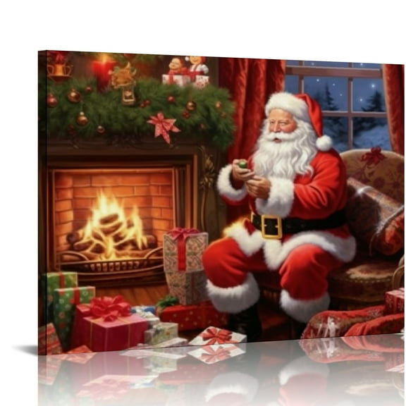 ONETECH Christmas Santa Claus Poster Canvas Wall Art Painting Printing Home Room Aesthetic Decoration Mural Gift