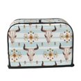 thumbnail image 6 of Toaster Covers 2 Slice, bull cow skull boho print Waterproof Bread Machine Cover Fits for Standard 2 Slice Toasters, Home Decor Toaster Protection with Hanging Rope, 6 of 7