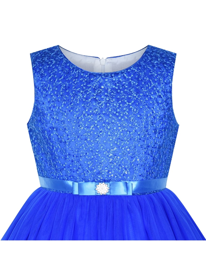 Flower Girls Dress Cobalt Blue Princess Crown Dress Up Party 7 Years -  Walmart.com
