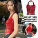 thumbnail image 3 of LUVCLS Camisola roja con estampado floral vintage para mujer, sin mangas, ajustada y corta ]б, 3 of 6