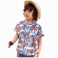 thumbnail image 3 of NIEWTR Toddler Boys Retro Geometric Print Short Sleeve Button Up Shirt Casual Stylish Tops for Kids(Red,9-10 Years), 3 of 7