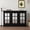 Black (3 Doors), variant on 45" Modern Buffet Sideboard Cabinet, Storage Cabinet with 3 Acrylic Mirrored Doors & Adjustable Shelves, Freestanding Credenza Buffet for Dining Room, Accent Cabinet Coffee Bar, White