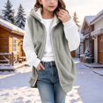 thumbnail image 2 of Goodw7 Girls Fleece Zip Up Hooded Vest, Sleeveless Flannel Waistcoat with Pockets, Cozy Warm Outerwear for Fall Festivals and Events, 2 of 5
