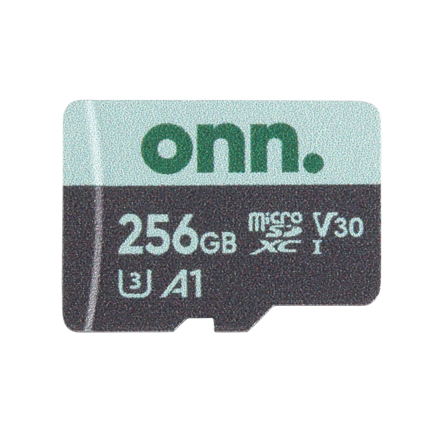 onn. 256 GB microSDXC U3 Memory Card with Adapter, 95 MB/s Read speed