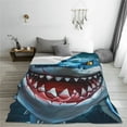 thumbnail image 5 of Fuzoiu Cartoon Cute Shark Print Ultra-Soft Micro Fleece Blanket,All Seasons Flannel Throw, Lightweight Blanket for Bed, Sofa, Couch, Movie Night, Camping, and Travel-50"x40", 5 of 7