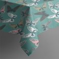 thumbnail image 3 of Green Butterfly Pattern Rectangle Tablecloth 60"x84",Waterproof Polyester Rectangle Table Cloth, Wipeable Spillproof Polyester Tablecloth for Dining, Camping, Indoor and Outdoor, 3 of 5