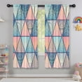 thumbnail image 5 of Blackout Kids Curtains,Pink and Blue Triangular Floral Boho Pattern Childrens Insulated Curtains Set Of 2,Bedroom Essentials,Toddler Room Decor 42x63in(106x160cm), 5 of 5