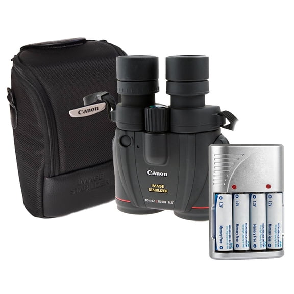 Canon 10x42 L IS WP Image Stabilized Binocular Batteries w/ Rapid Charger (Inetrnational Version)