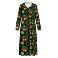 thumbnail image 5 of Tutolipy Christmas Nightgowns for Women Bow Printed Sleepwear Full Length Loungewear Long Sleeve Night Dress for Home, XL, 5 of 7