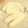 thumbnail image 3 of EIMELI 2 Piece Fleece Sweatsuit Baby Girl Boy Sweatshirt Button Down Pullover Tops Long Sleeve Solid Color Jogger Pants Set 0-6 Months, 3 of 8