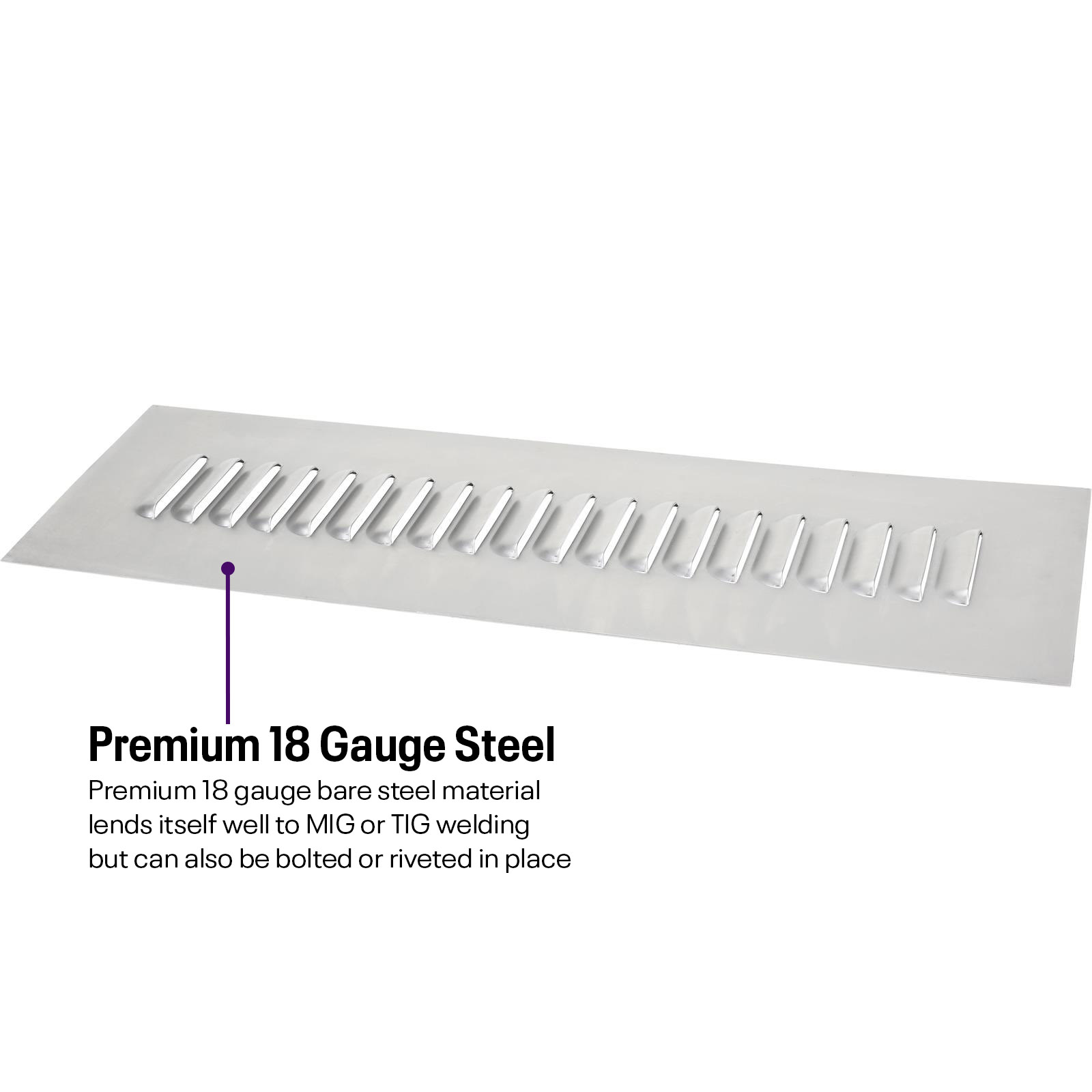 Speedway Motors 20 Louver Hood Panel 24 x 8 Inch 18 Gauge Bare Steel Hand Pressed on Vintage Moon Equipment Tool for Hot Rod Hood Decklid or Roof Use