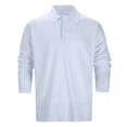 thumbnail image 2 of Men's Daily Polo Shirt Solid Color Long Sleeved T Shirt Breathable Casual Polos Undershirt, 2 of 7