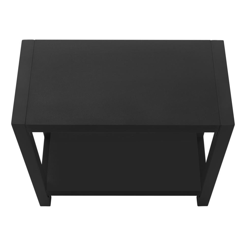 Accent Table Side End Narrow Small 2 Tier Bedroom Metal Black