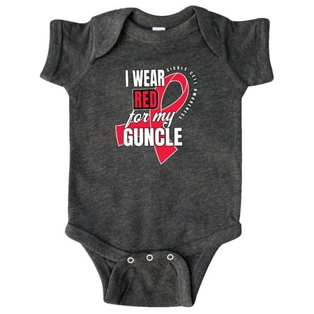 

Inktastic Sickle Cell Awareness I Wear Red For My Guncle Gift Baby Boy or Baby Girl Bodysuit