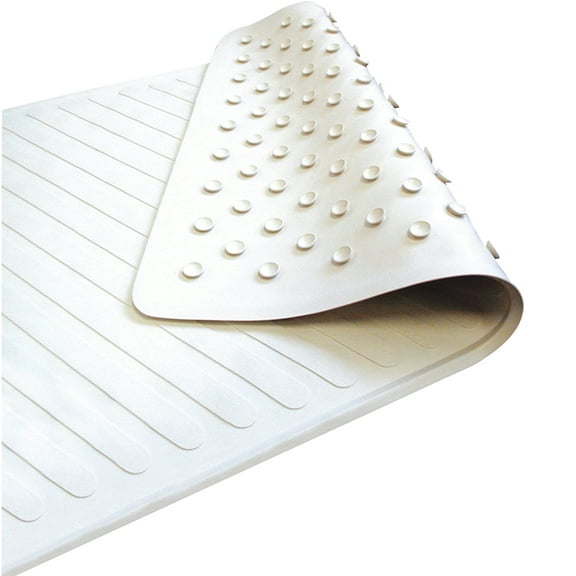 Carex Slip-Resistant Rubber Bath Mat, Beige, 16 in x 28 in, 1 Ct