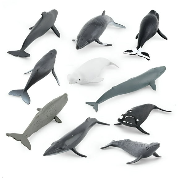 BESTSKY Marine Sea Life Whale Figurines Beluga Humpback Whale Action Figures Ocean Animal Model Ornaments Toys