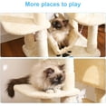 thumbnail image 6 of Multi-Level Cat Tree Condo Furniture with Sisal-Covered Scratching Posts, 2 Plush Condos, Perch Hammock for Kittens, Cats and Pets, Beige, 6 of 17
