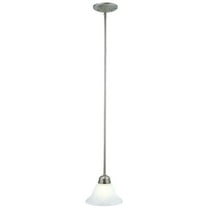 Design House Millbridge Traditional 1-Light Indoor Satin Nickel Dimmable Mini Pendant with Alabaster Glass Shade