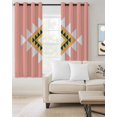 thumbnail image 2 of Pink Black Yellow Boho Blackout Curtains, Light Blocking Print Window Curtains, Simple Romantic Abstract Geometric Thermal Insulated Window Drapes for Living Room 2 Panels, 84"W x 84"L, 2 of 9