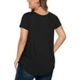 thumbnail image 4 of ZKCCNUK Womens Tops Tops Short Sleeve Summer T-Shirts Curved Hem Casual Fashion Shirts, 4 of 7