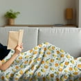 thumbnail image 3 of Citrus Soft Flannel Fleece Throw Blanket, Lemons and Oranges Leaves and Flowers Summer Pattern, Cozy Plush for Indoor and Outdoor Use, 50" x 60", Marigold Mustard, by Ambesonne, 3 of 5