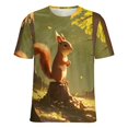 thumbnail image 5 of Funny Squirrel Women's Short Sleeve T-Shirt Crew Neck Casual Summer Trendy Loose Fit Tops, 5 of 6