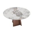 thumbnail image 4 of 59" Round White Marble Dining Table for 8 - Sintered Stone Top &amp; Iron Base | Kitchen/Living Room Table | Modern Design | Easy Clean, 4 of 6