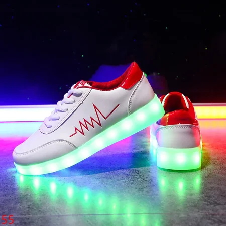 

2024 DREAMFIRE Adult Unisex Womens Mens Kid Luminous Sneakers Glowing USB Charge Boys LED Colorful Light-up Shoes Girls Footwear