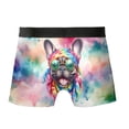 thumbnail image 2 of Hippie French Bulldog Portrait Watercolor Tie-Dye Vintage Styles All Over Print Boxer Briefs Underwear for Men Dad Dog Lover Gifts - 00014, 2 of 6