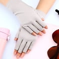 thumbnail image 4 of HOMEIORA Sun Gloves for Women UV Protection Fingerless Non Slip Sunscreen Driving Gloves for Summer Outdoor - Gray, 1 Pair, 4 of 5