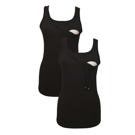 

100% Premium Cotton - Women Nursing Maternity Tank Top 2 Piece Set