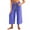 B148 Blue womens capris for summer clearance under $5, variant on Women Capris Under $5! Cagogo Women Striped High Waist Wide Leg Palazzo Pants Trousers Drawstring Cropped Pants with Pockets Capris Pants