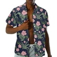 thumbnail image 4 of KUIFORTI Tropical Hibiscus Hawaii Matching Couple Outfits His and Hers Summer Outfits Short Sleeve Button Down Soft and Comfortable Fit for Outdoor Picnic Washable, 4 of 5