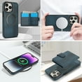 thumbnail image 6 of Allytechgroup Detachable Cards Holder Case for iPhone 14 Plus, RFID Blocking 2 In 1 Wallet PU Leather Case with Stand Compatible with Magsafe Shockproof Cover for iPhone 14 Plus, Blue, 6 of 7