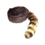 Davy Crockett or Daniel Boon Style Coon Skin Hat with Real Tail Size Large