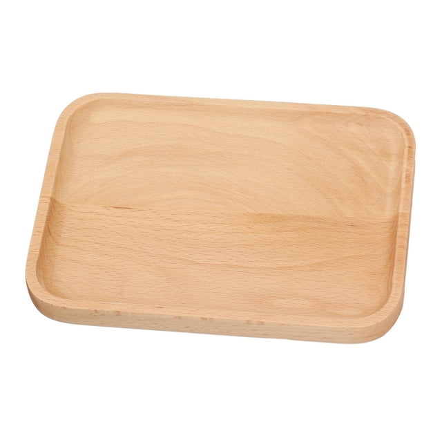 Dinner Serving Tray, Coffee Raised Edge Ornaments Durable Wooden Rectangular Serving Tray For Restaurants