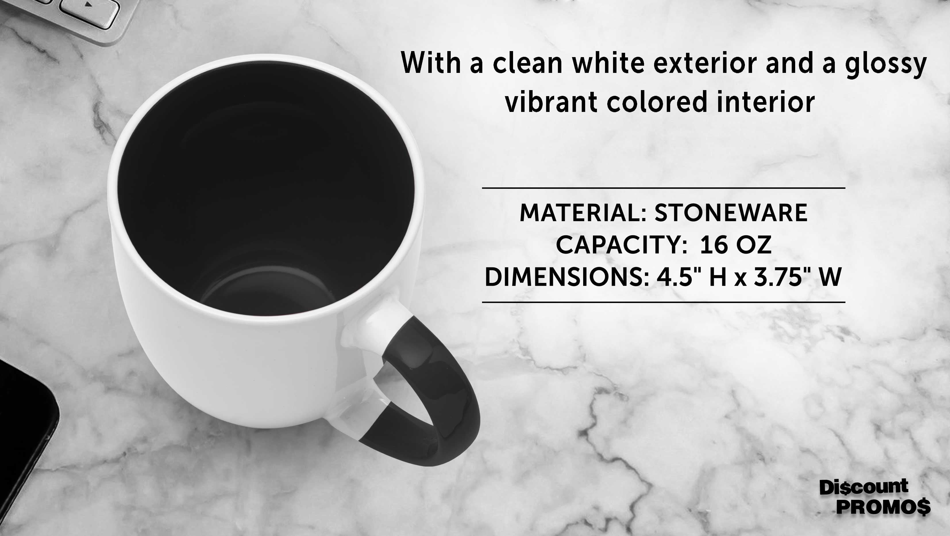 Bistro Style Large Coffee Mugs 16 oz. Set of 10, Bulk Pack - Perfect for Coffee, Tea, Espresso, Hot Cocoa, Other Beverages - Black