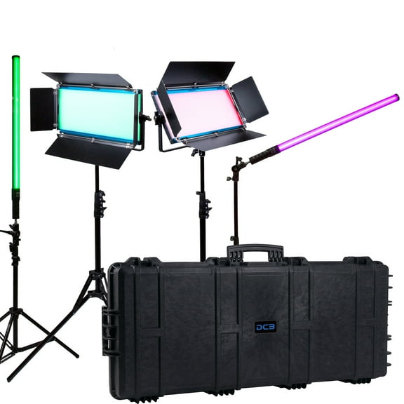 Dracast X Series LED Lighting Kit 25 (x2 DRX1000RGB, x2 DRXLT800, 1190 Travel Case)