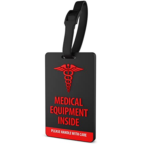 Shacke Medical Equipment Luggage Tag for Respiratory Devices (Black ...