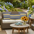 thumbnail image 5 of Navy Blue Yellow Striped Outdoor Pillow Covers 20x12 Inch Lumbar Pillow Covers Set of 2 Waterproof Decorative Throw Pillow Cases Farmhouse Vintage Stripe Cushion Covers for Patio Furniture Garden, 5 of 8