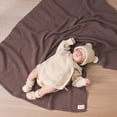 thumbnail image 3 of YIXPOH Baby Blanket 100% Organic Cotton Knit Swaddle Blanket Soft Warm Receiving Blanket for Newborns Coffee, 3 of 7
