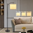 thumbnail image 1 of Lámpara de pie moderna DINGLIGHTING con forma de arco, 156 cm, negra, 8 W, 110 V, 1 of 9