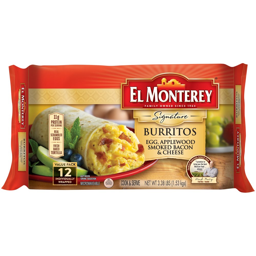 El Monterey Signature Egg, Bacon and Cheese Breakfast Burritos 12 ct